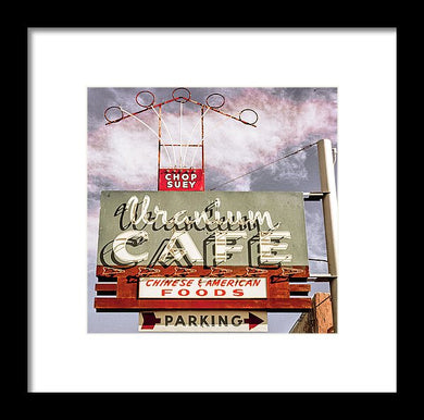 Photo Of A Roadside Cafe Sign - Framed Print