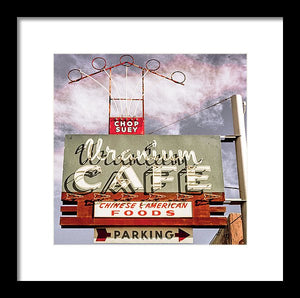 Photo Of A Roadside Cafe Sign - Framed Print