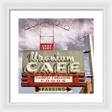 Load image into Gallery viewer, Photo Of A Roadside Cafe Sign - Framed Print