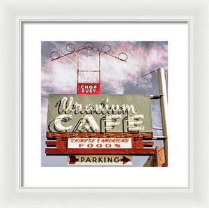 Photo Of A Roadside Cafe Sign - Framed Print