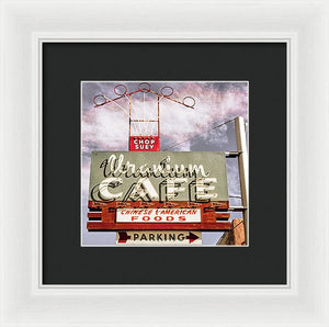 Photo Of A Roadside Cafe Sign - Framed Print