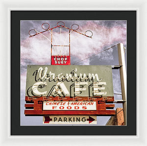 Photo Of A Roadside Cafe Sign - Framed Print