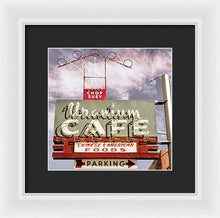 Load image into Gallery viewer, Photo Of A Roadside Cafe Sign - Framed Print