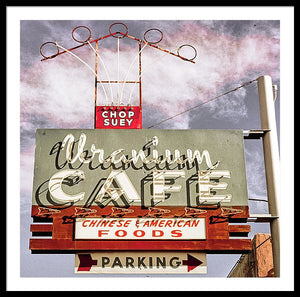 Photo Of A Roadside Cafe Sign - Framed Print