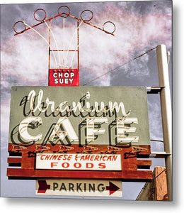 Photo Of A Roadside Cafe Sign - Metal Print