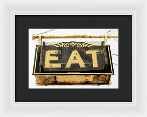 Photo Of A Vintage Diner Sign - Framed Print