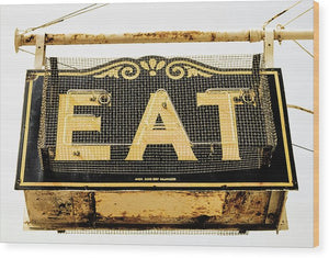 Photo Of A Vintage Diner Sign - Wood Print