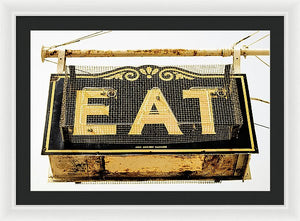 Photo Of A Vintage Diner Sign - Framed Print