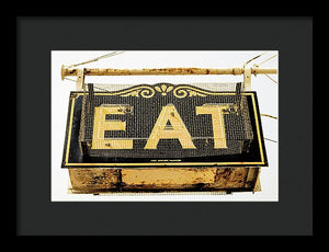 Photo Of A Vintage Diner Sign - Framed Print