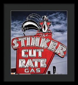 Photo Of A Vintage Gas Station Sign - Framed Print