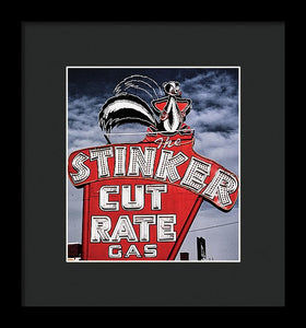 Photo Of A Vintage Gas Station Sign - Framed Print