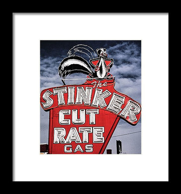 Photo Of A Vintage Gas Station Sign - Framed Print