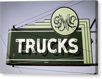 Photo Of A Vintage Gmc Trucks Sign - Canvas Print