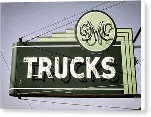 Photo Of A Vintage Gmc Trucks Sign - Canvas Print