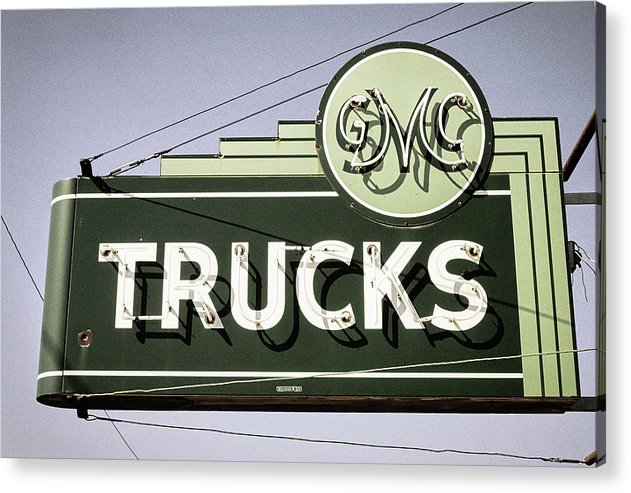 Photo Of A Vintage Gmc Trucks Sign - Acrylic Print