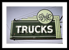 Load image into Gallery viewer, Photo Of A Vintage Gmc Trucks Sign - Framed Print