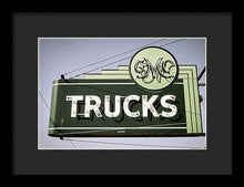 Load image into Gallery viewer, Photo Of A Vintage Gmc Trucks Sign - Framed Print