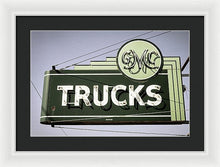 Load image into Gallery viewer, Photo Of A Vintage Gmc Trucks Sign - Framed Print