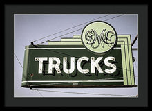 Load image into Gallery viewer, Photo Of A Vintage Gmc Trucks Sign - Framed Print