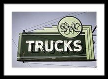 Load image into Gallery viewer, Photo Of A Vintage Gmc Trucks Sign - Framed Print