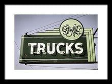 Load image into Gallery viewer, Photo Of A Vintage Gmc Trucks Sign - Framed Print