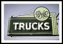 Load image into Gallery viewer, Photo Of A Vintage Gmc Trucks Sign - Framed Print