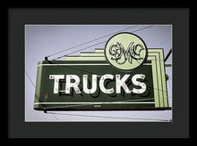 Load image into Gallery viewer, Photo Of A Vintage Gmc Trucks Sign - Framed Print