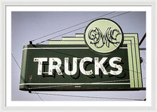 Load image into Gallery viewer, Photo Of A Vintage Gmc Trucks Sign - Framed Print