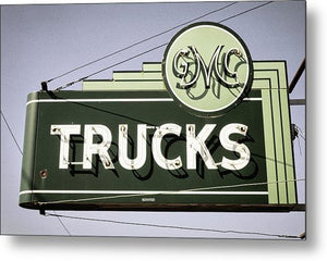 Photo Of A Vintage Gmc Trucks Sign - Metal Print