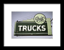 Load image into Gallery viewer, Photo Of A Vintage Gmc Trucks Sign - Framed Print