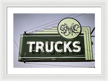 Load image into Gallery viewer, Photo Of A Vintage Gmc Trucks Sign - Framed Print