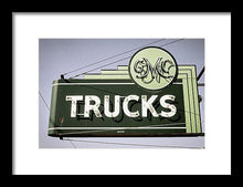 Load image into Gallery viewer, Photo Of A Vintage Gmc Trucks Sign - Framed Print