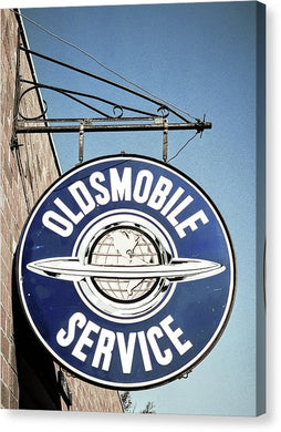 Photo Of A Vintage Oldsmobile Sign - Canvas Print