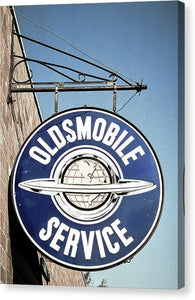 Photo Of A Vintage Oldsmobile Sign - Canvas Print