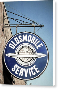 Photo Of A Vintage Oldsmobile Sign - Canvas Print