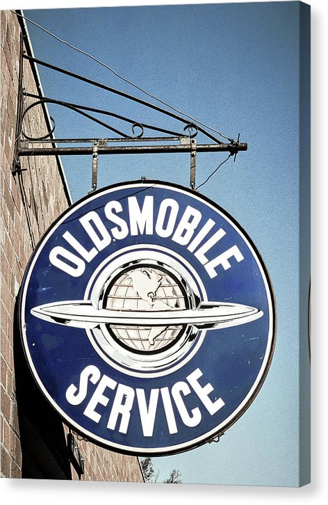 Photo Of A Vintage Oldsmobile Sign - Canvas Print