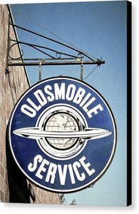 Photo Of A Vintage Oldsmobile Sign - Canvas Print