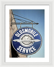 Load image into Gallery viewer, Photo Of A Vintage Oldsmobile Sign - Framed Print