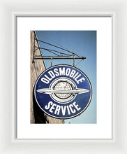 Load image into Gallery viewer, Photo Of A Vintage Oldsmobile Sign - Framed Print