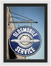 Load image into Gallery viewer, Photo Of A Vintage Oldsmobile Sign - Framed Print