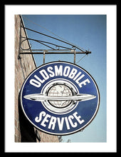 Load image into Gallery viewer, Photo Of A Vintage Oldsmobile Sign - Framed Print