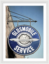 Load image into Gallery viewer, Photo Of A Vintage Oldsmobile Sign - Framed Print