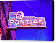 Load image into Gallery viewer, Photo Of A Vintage Pontiac Sign - Canvas Print