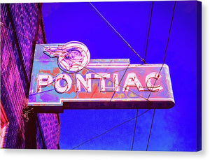 Photo Of A Vintage Pontiac Sign - Canvas Print