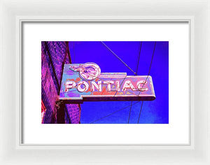 Photo Of A Vintage Pontiac Sign - Framed Print