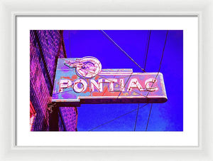 Photo Of A Vintage Pontiac Sign - Framed Print