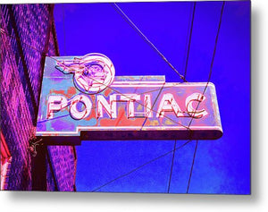 Photo Of A Vintage Pontiac Sign - Metal Print