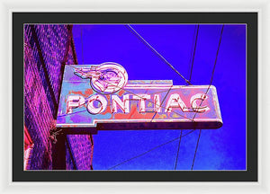 Photo Of A Vintage Pontiac Sign - Framed Print