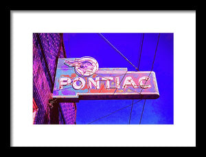 Photo Of A Vintage Pontiac Sign - Framed Print