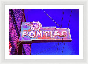 Photo Of A Vintage Pontiac Sign - Framed Print